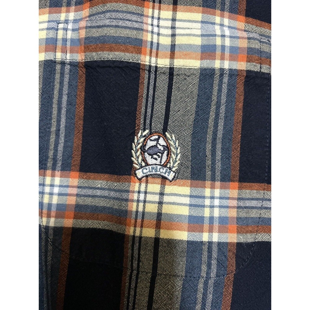 Men Cinch Long Sleeve Button Down Shirt XXL Blue Striped Plaid Western Dress - Picture 2 of 4